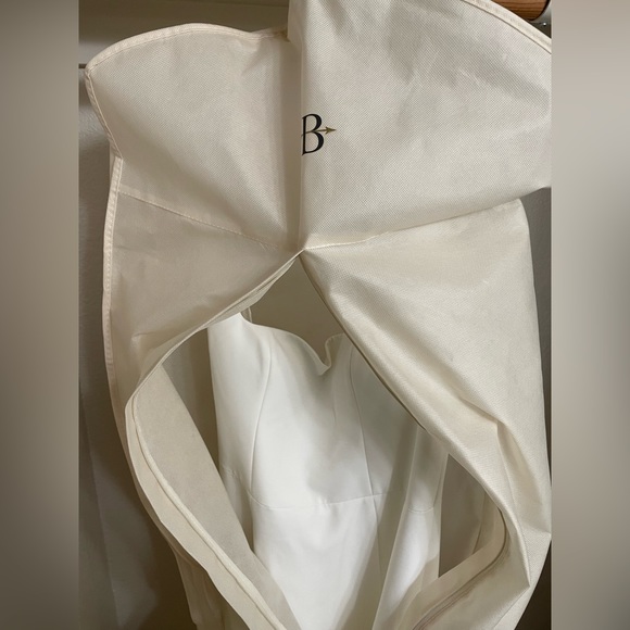 Jenny by Jenny Yoo Portia Square-Neck Fit & Flare Crepe Wedding Gown - Picture 8 of 10